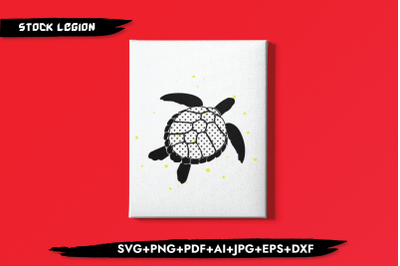 Sea Turtle Dotted Shell SVG