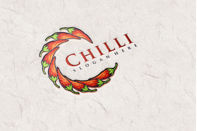 Red Chilli Modern Logo For Food Restaurant