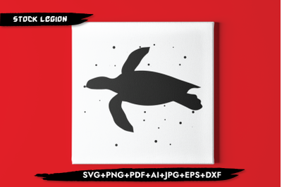 Sea Turtle Black SVG