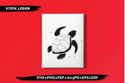 Sea Turtle Swimming SVG