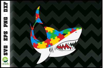 Shark Autism Awarness Shark mama Puzzle