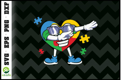 Autism Awareness Dabbing Puzzle Heart