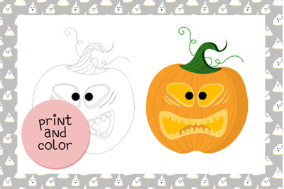 Coloring page Halloween Pumpkin JPEG