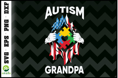 Autism Grandpa American Flag Autism