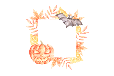 Halloween invitation card. Halloween frame. Halloween party. Halloween