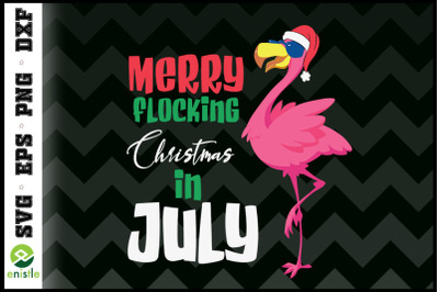 Merry Flocking Christmas July Flamingo