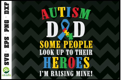 Autism Dad Puzzle Ribbon Son Is My Hero