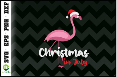 Christmas In July Flamingo Santa Hat