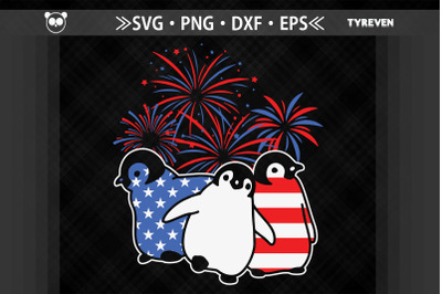 Penguin Patriotic America July 4th