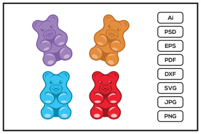 Gummy bear candy design illustration