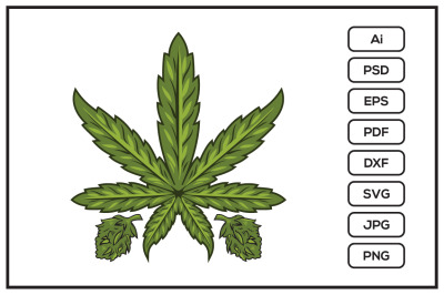 Cannabis marijuana leaf design illustration