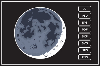 Moon in the night design illustration
