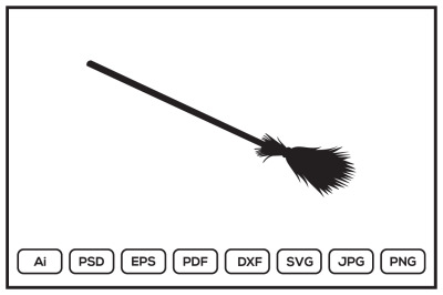 Broom silhouette design illustration