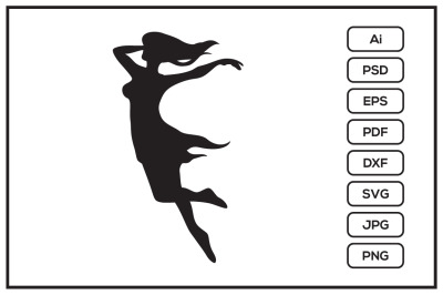 Fairy dancing ballet silhouette design illustration