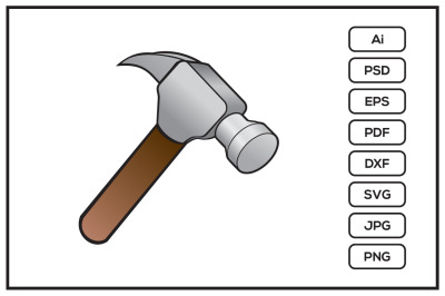 Construction hammer design illustration