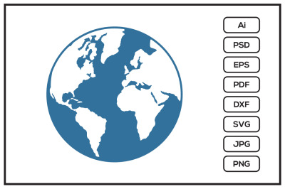 Globe map design illustration