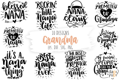 Grandma Quotes Bundle Nana SVG Bundle