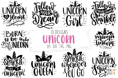 Unicorn Quotes Bundle Children SVG Bundle
