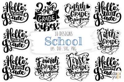 School Quotes Bundle, Student Quotes SVG, Grade Lettering