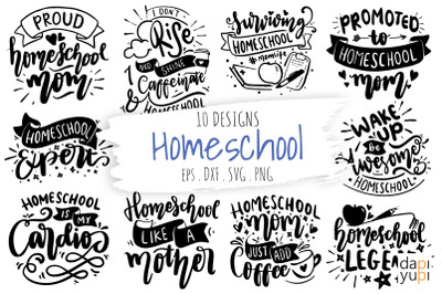 Homeschool Quotes Bundle School SVG Bundle For T Shirt Design