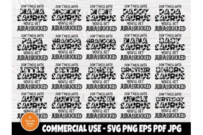 Jurasskicked SVG Bundle, Dinosaur Shirt Cut Files, Mamasaurus Svg, Dad