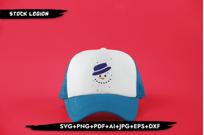 Snowman Purple Hat SVG