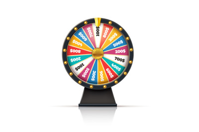 Wheel fortune. Lucky game casino prize spinning roulette, win jackpot