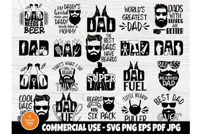 Fathers Day Svg, Beard Svg, Dad Signs, Beer Svg