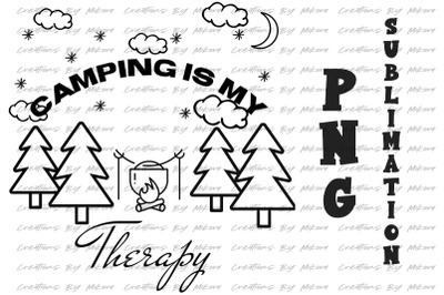 Camping Therapy Sublimation Digital PNG