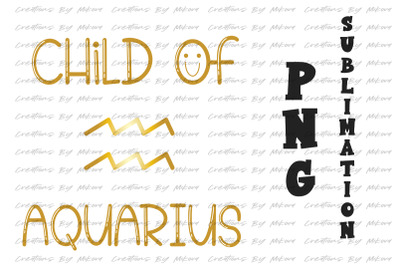 Child Of Aquarius Sublimation Digital PNG