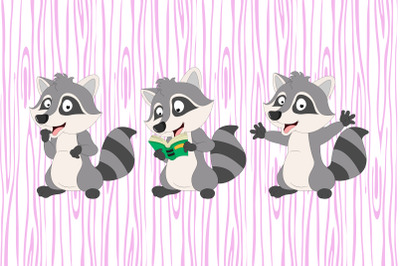 cute racoon animal cartoon illustration