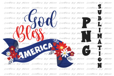 God Bless America 2 Sublimation Digital PNG