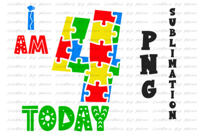 Autism Birthday Sublimation Digital PNG