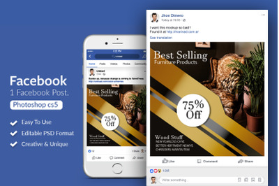 Furniture Product Ads Facebook Post Banner