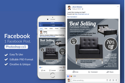 Furniture Products Facebook Post Banner