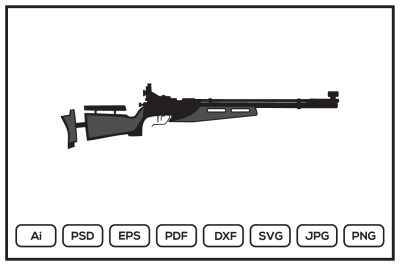 Silhouette of air rifle weapon design illustration