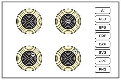 Vector of traditional air rifle target design illustration