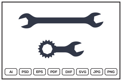 Silhouette Wrenches gear design illustration