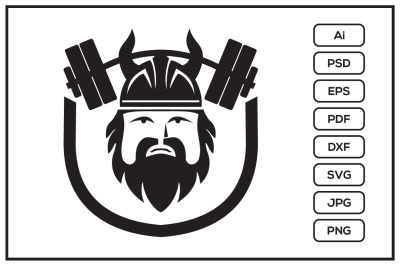 Viking barbell character design illustration