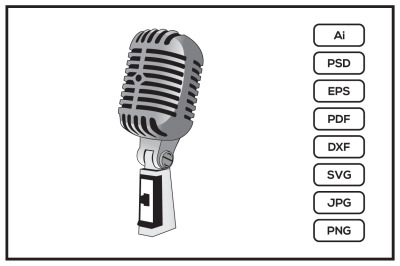 Classic microphone design illustration