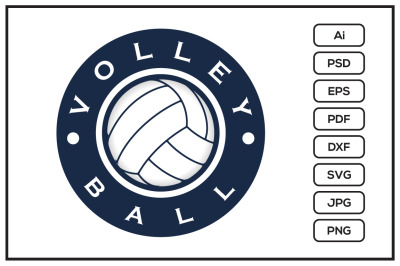 Volley ball logo design illustration