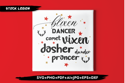 All Reindeer Names SVG