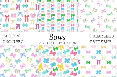 Bows pattern. Ribbons Bows pattern. Seamless Bows paper