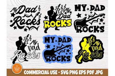 My Dad Rocks SVG, Guitar Svg, Fathers Day Svg