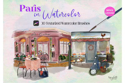 Paris In Watercolor - Texturized Watercolor for Procreate