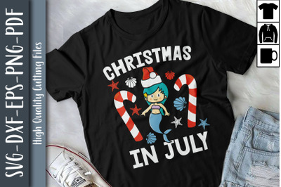 Christmas In July Cute Mermaid Summer