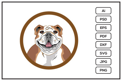 Pitbull dog logo icon avatar logo design illustration