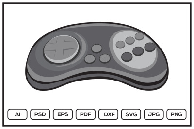 Classic sega stick controller game console design illustration