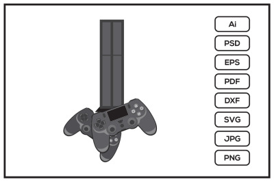 Play station 4 game console design illustration