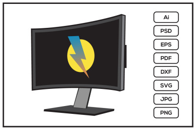 Computer display led lcd monitor design illustration